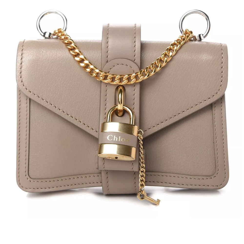 Chloe Mini Aby Chain Shoulder Bag Motty Grey